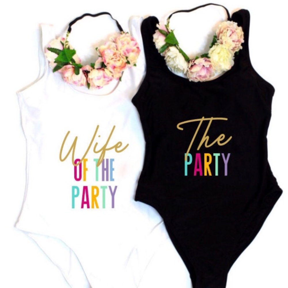 wife of the party one piece swimsuit
